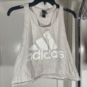 Grey Adidas Racerback Croptop Tank